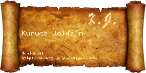 Kurucz Jolán névjegykártya