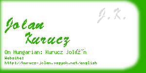 jolan kurucz business card